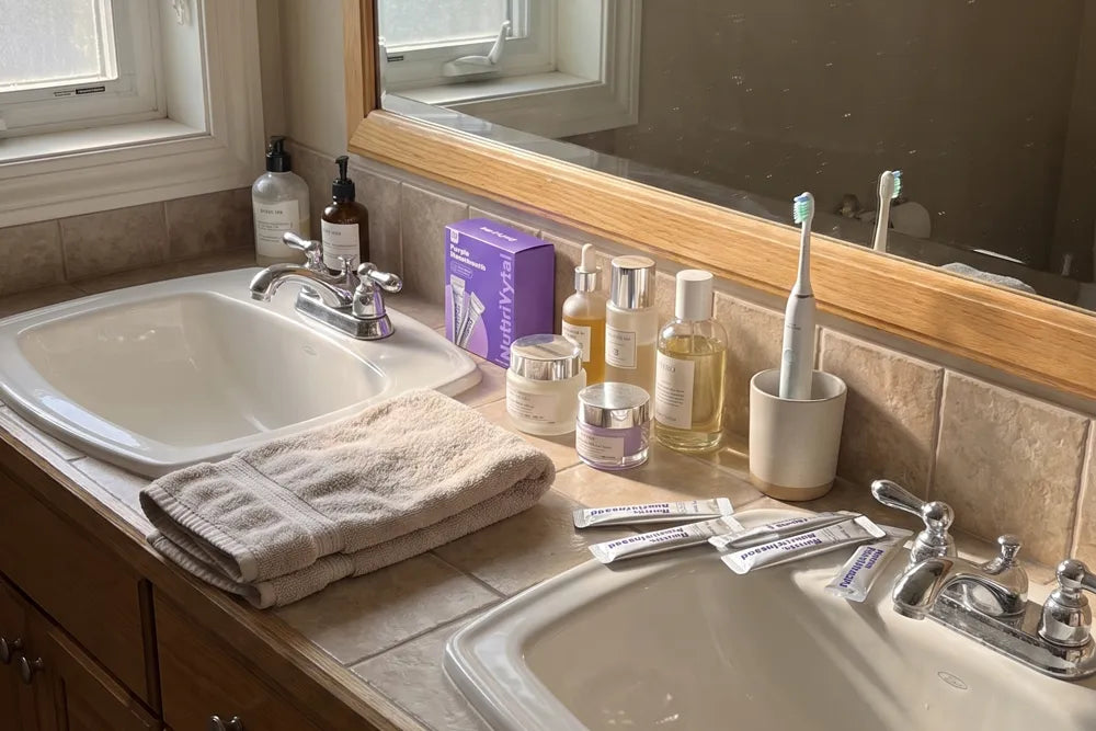 His-and-hers bathroom, whole household