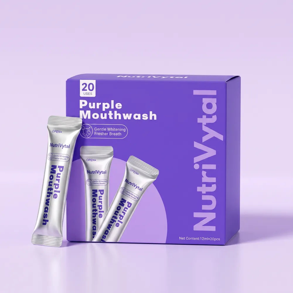 NutriVytal Purple Mouthwash box with sachets
